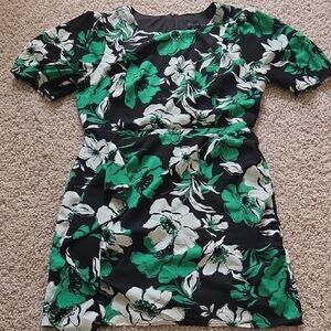 Floral Womens Dress in Green and Black